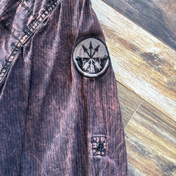 Affliction Shirt Men 3XL Acid Wash Embroidered - Picture 7 of 12